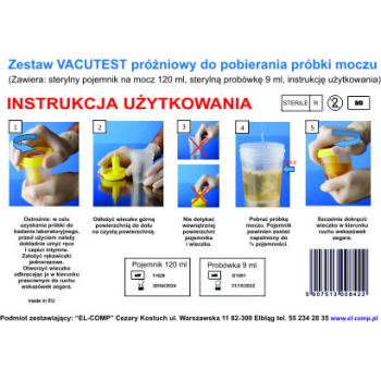 Zestaw próżniowy do pobierania próbki moczu VACUTEST EL-COMP 4